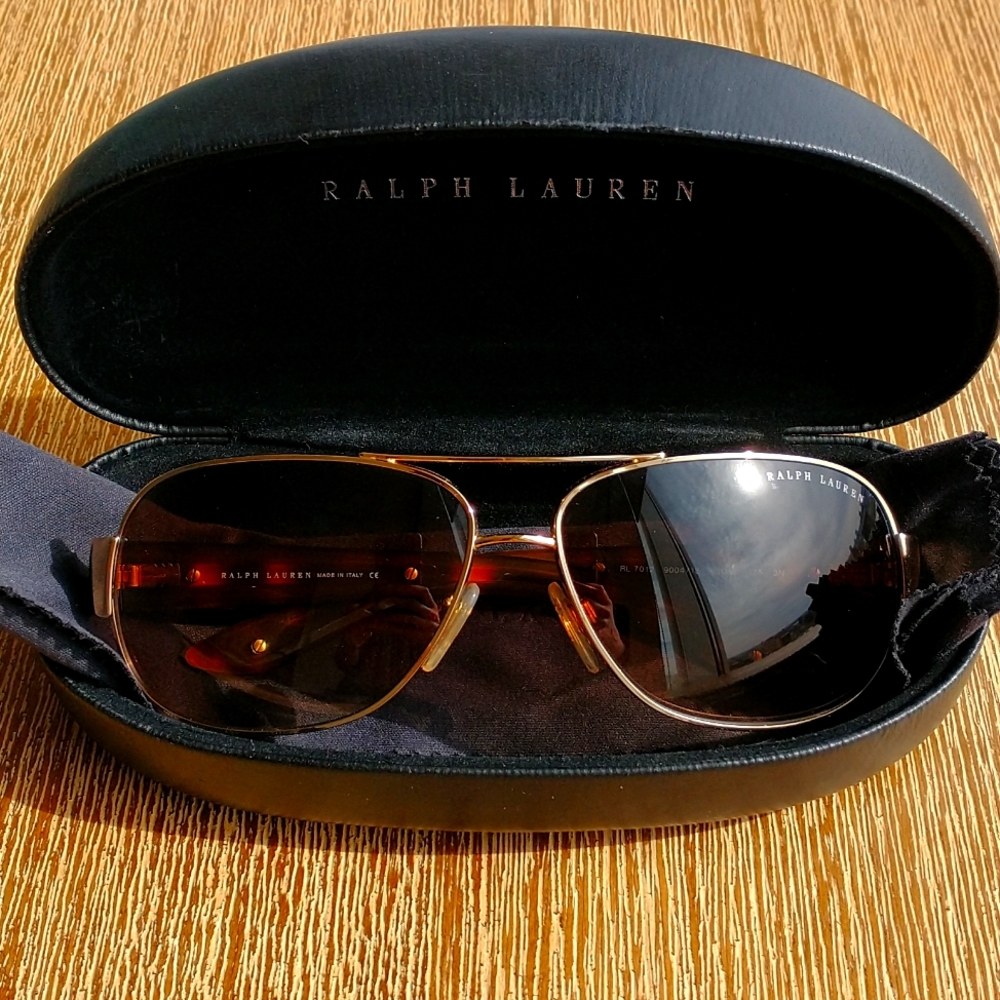 Ralph Lauren Men's Brown Gold Tortoise Shell Sunglasses